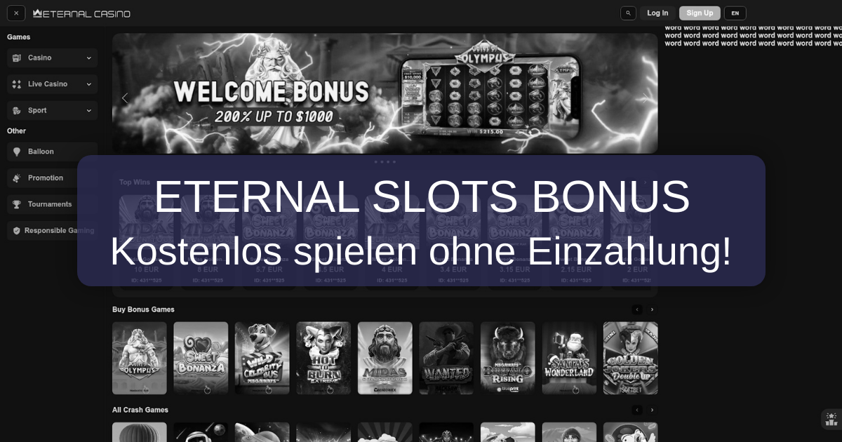 eternal slots no deposit bonus